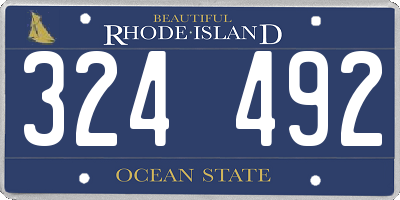 RI license plate 324492