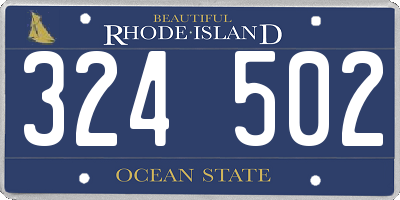 RI license plate 324502
