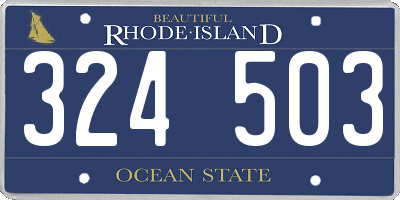 RI license plate 324503