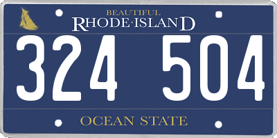 RI license plate 324504