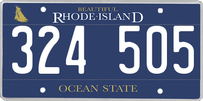 RI license plate 324505