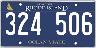 RI license plate 324506