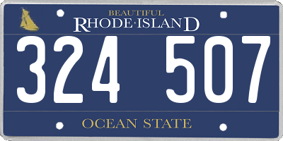 RI license plate 324507