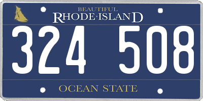 RI license plate 324508
