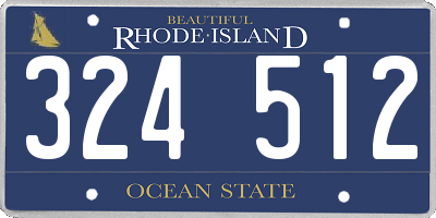 RI license plate 324512