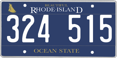 RI license plate 324515