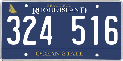 RI license plate 324516