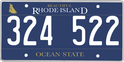 RI license plate 324522