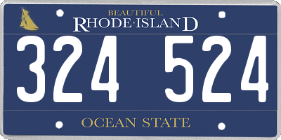 RI license plate 324524