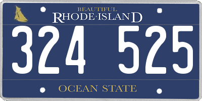 RI license plate 324525