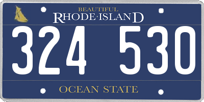 RI license plate 324530