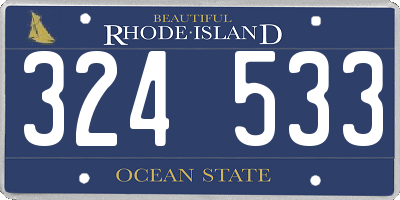 RI license plate 324533