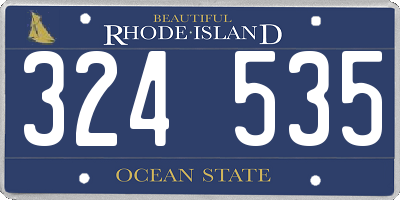 RI license plate 324535