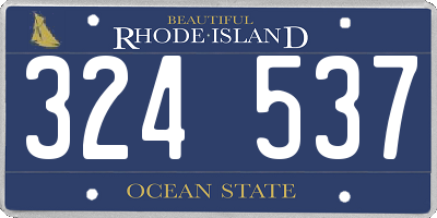 RI license plate 324537