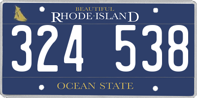 RI license plate 324538