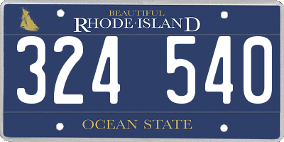 RI license plate 324540