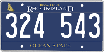 RI license plate 324543