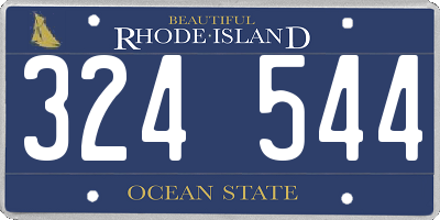 RI license plate 324544
