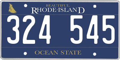 RI license plate 324545