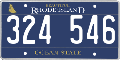 RI license plate 324546