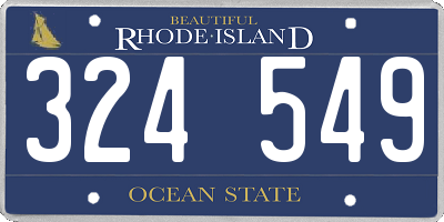 RI license plate 324549