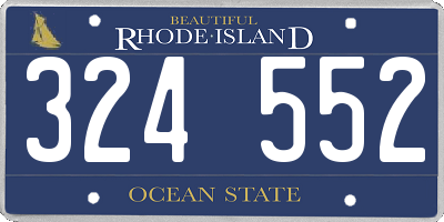 RI license plate 324552