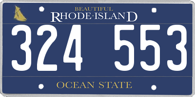 RI license plate 324553