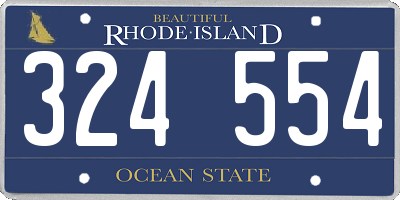 RI license plate 324554