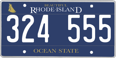 RI license plate 324555