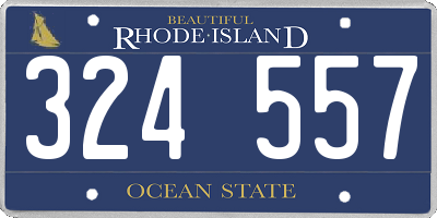 RI license plate 324557