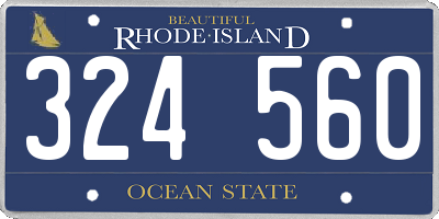 RI license plate 324560