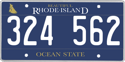 RI license plate 324562