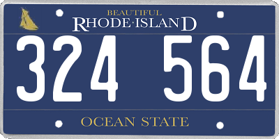 RI license plate 324564
