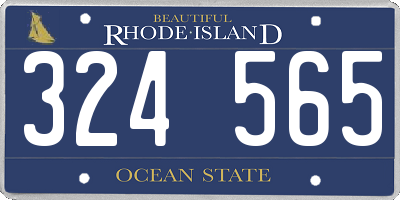 RI license plate 324565