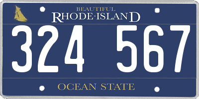 RI license plate 324567