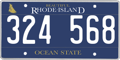 RI license plate 324568