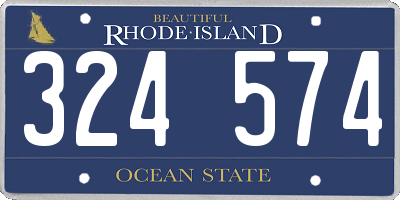 RI license plate 324574