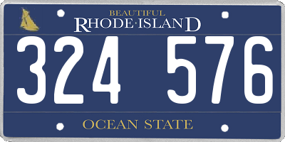 RI license plate 324576