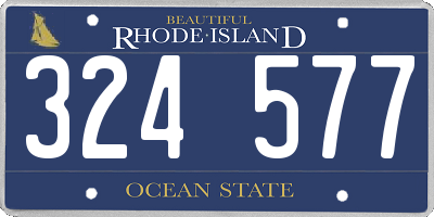 RI license plate 324577