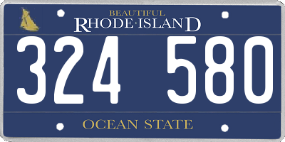 RI license plate 324580