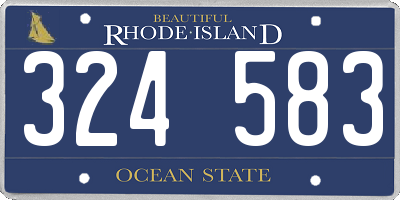 RI license plate 324583
