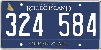 RI license plate 324584