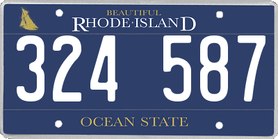 RI license plate 324587