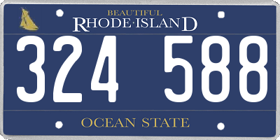 RI license plate 324588