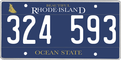 RI license plate 324593