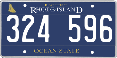 RI license plate 324596