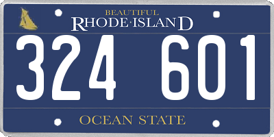 RI license plate 324601