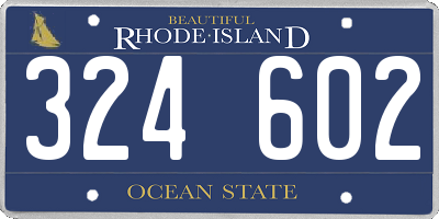 RI license plate 324602