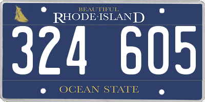RI license plate 324605