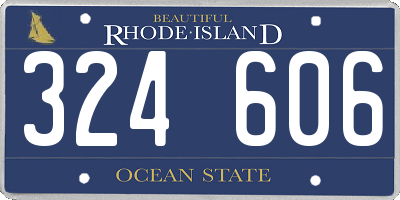RI license plate 324606